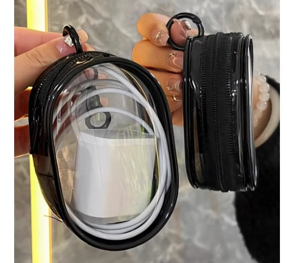 Bærbar datakabel og oplader organizer rejseetui Black Black