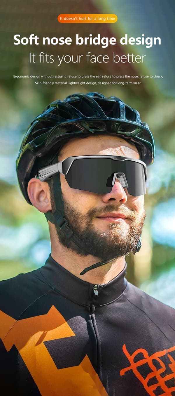 Udendørs Cykling Sports Bluetooth Briller - Sølv