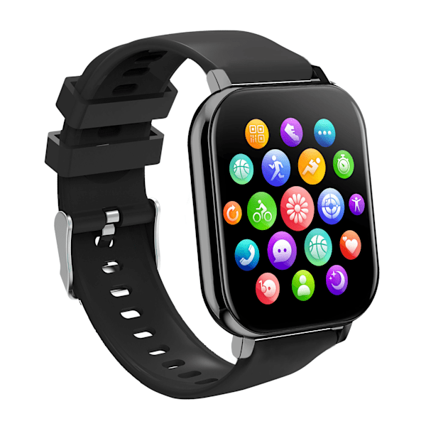 Smart klocka med Bluetooth Call & Fitness Tracker Svart