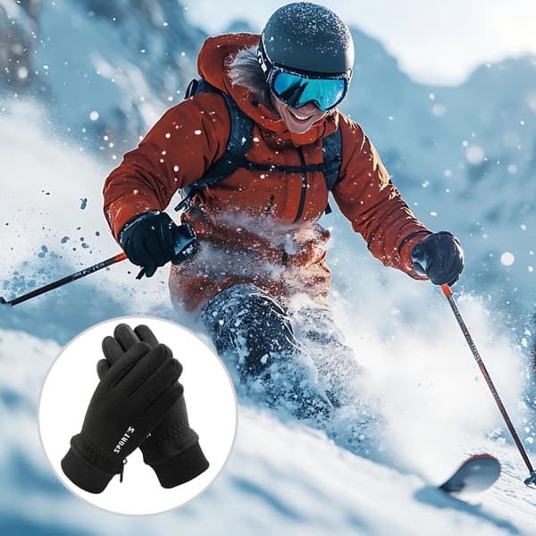 Varma vinterhandskar med touch - skidhandskar, termohandskar Black M Black M