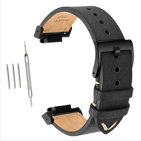 Klockarmband i äkta läder för Casio G-SHOCK DW-5600/GWB5600/GA-2100 Svart + Svart