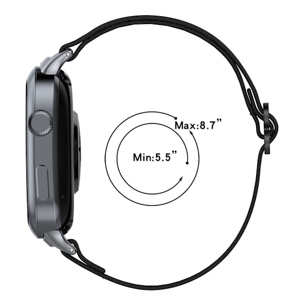 Huawei Watch D2 Nylon Elastisk Bånd: Justerbar & Vævet Rem Sort