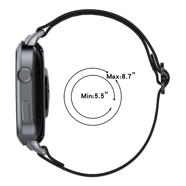 Huawei Watch D2 Nylon Elastiskt Band: Justerbar & Vävd Rem Black Black