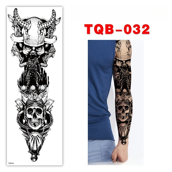 Tillfällig tatueringsdekal för hela armen 3