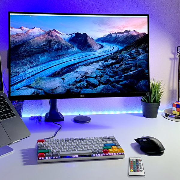 Ljuslist med fjärrkontroll LED RGB ljusremsa 3 m