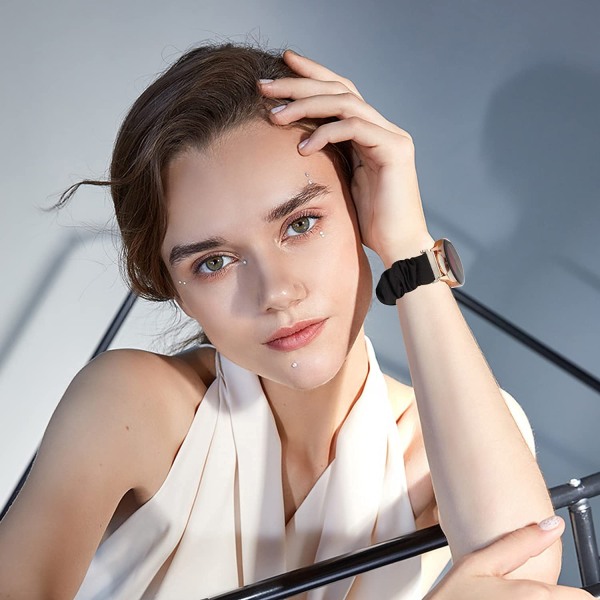 Klockarmband i Scrunchie-stil Svart 20 mm Samsung Galaxy Watch 4 Svart 20 mm
