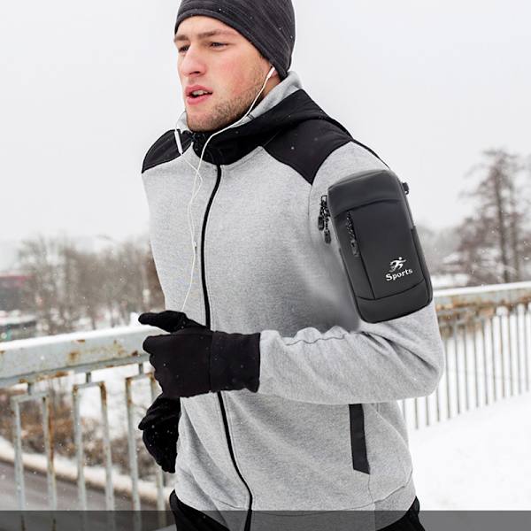 Triangelformad Sportmidjeväska Mörkgrå