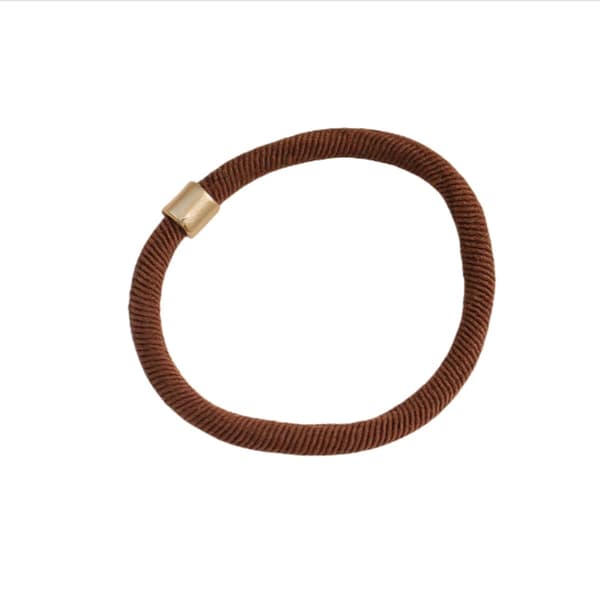 10 stk. enkle hårelastikker med høj elasticitet Brown Brown
