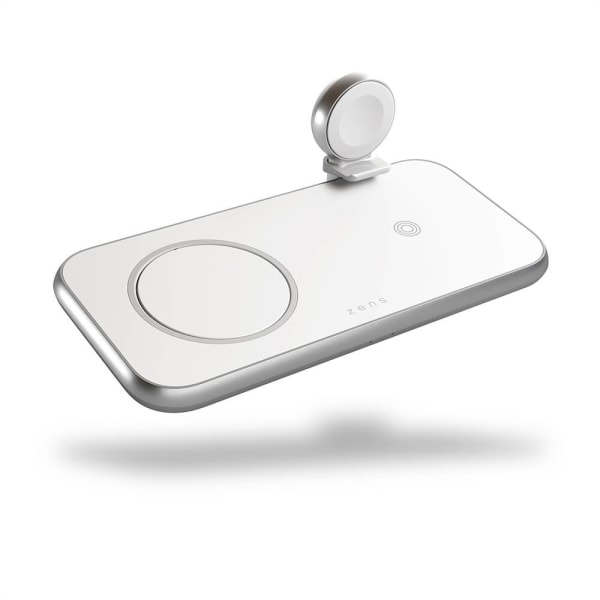ZENS 4in1 Laddare Designad för Magsafe 10W + Plats för Magsafe + USB-A + Apple Watch