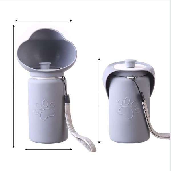 Bærbar Foldbar Drikkeflaske til Kæledyr - Silikone Rejse Vanddispenser til Hunde Grey Grey