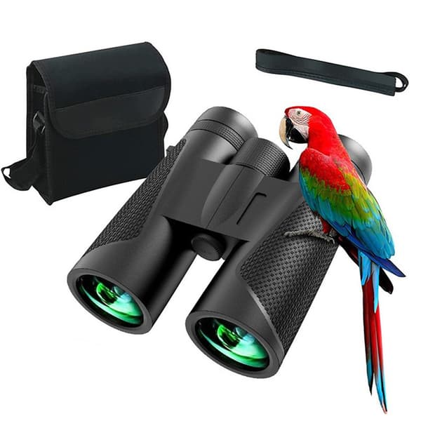 12x42 HD Binoculars - Sort Højtydende Optik til Udendørs Eventyr og Fuglekiggeri