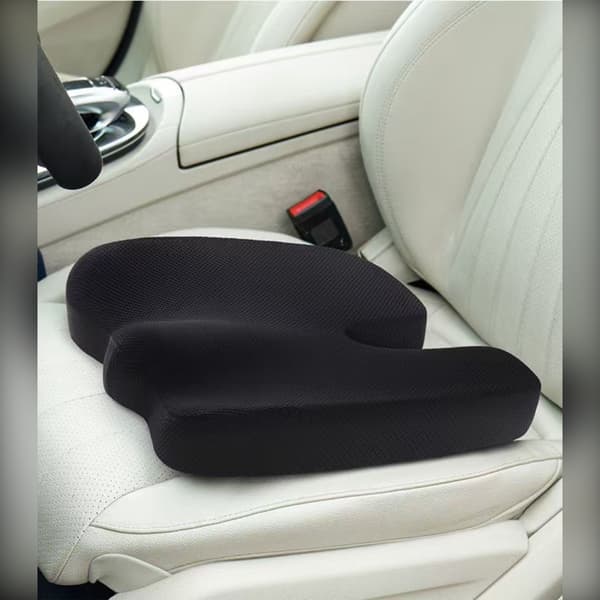 Memory Foam Åndbar Lændestøtte og Siddepude Sæt for Komfortabel Siddestilling Grey Grey