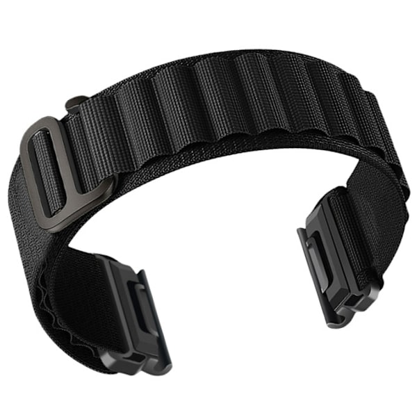 Nailoninen ranneke Garmin Fenix 8/8S/6/6X/7/7X/Pro/Tactix -kelloille Musta 20 mm