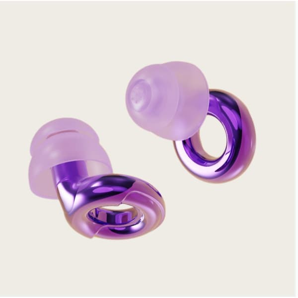 Sæt med elektropletterede støjreducerende silikoneørepropper — Vandtæt til svømning, søvn, studier, rejser Purple Purple