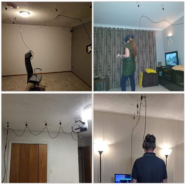 VR Headset Kabelhantering Infällbart Trissesystem (6-pack)