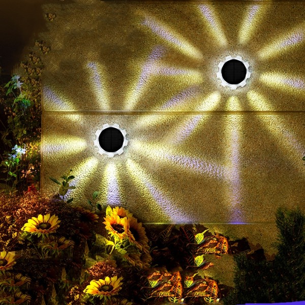 LED Solar Power Ground Lights Gulv pyntede Væghegn Trinsti Havel Lys farve: Varm hvid