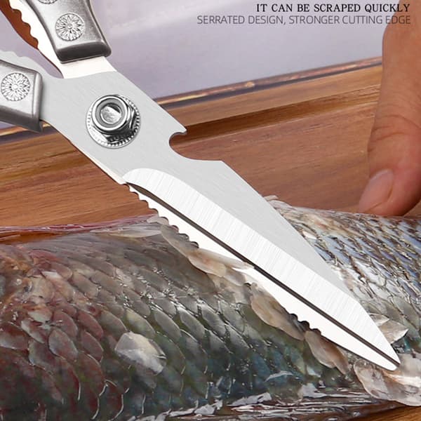 Kraftig Køkkensaks - Multifunktionel Saks Silver Silver