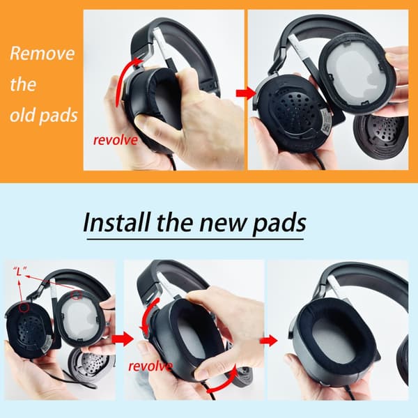 2 st Ersättningsöronkuddar - PU-läder & Plysch, kompatibelt med Corsair HS55, HS55 Pro, HS65 Headset