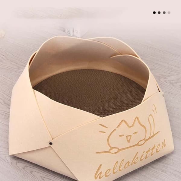Filt Kattehule Seng - 40x40cm Hyggelig Kæledyrshule til Alle Årstider Beige Beige