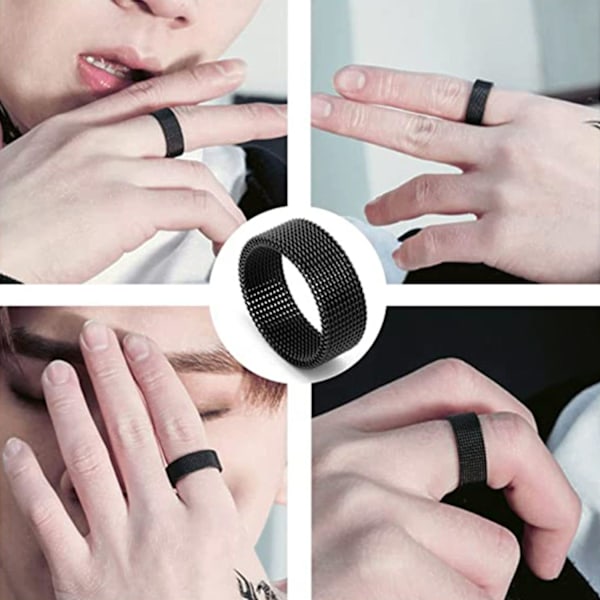 Fleksibel rustfrit stålnetring Black 19.9 mm Black 19.9 mm