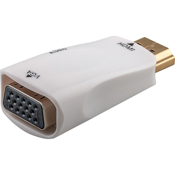 Kompakt HDMI™/VGA-adapter inkl. ljud, Guldpläterad