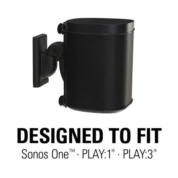 Wall Mount for Sonos One SL Play:1 Play:3 Pair Black