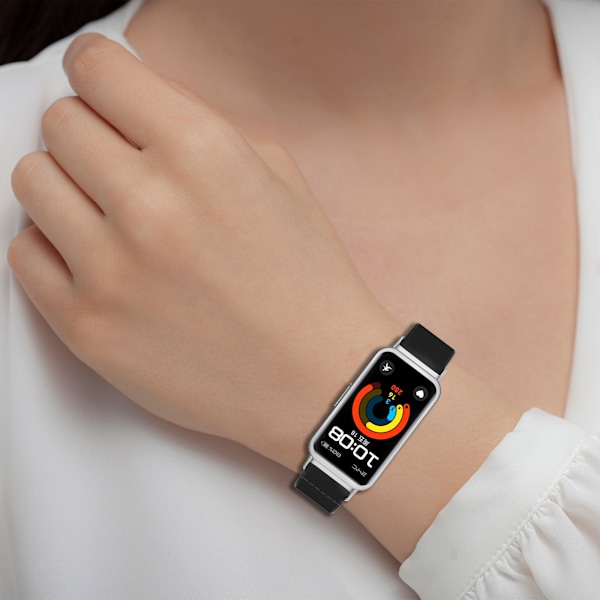 Nylon Elastiskt Stickat Klockarmband för Huawei Band 10 9 8