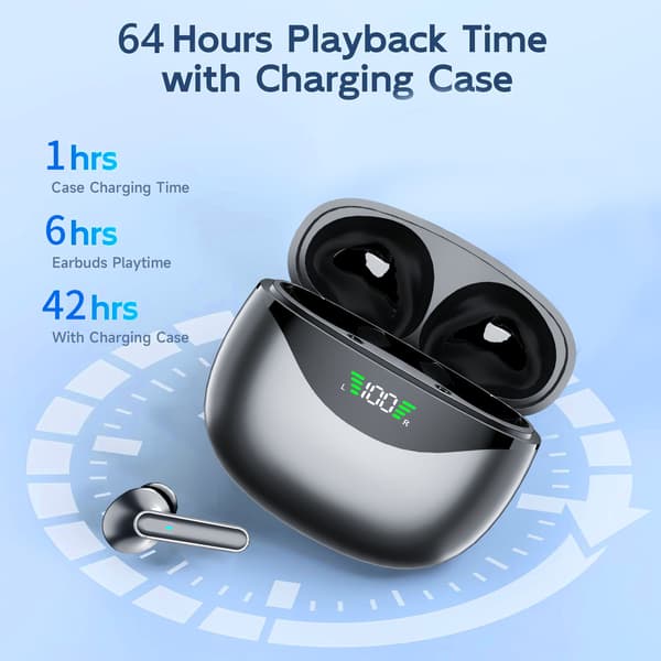 Trådløse 5.4 Bluetooth-ørepropper DP4 Lang batterilevetid Black Black