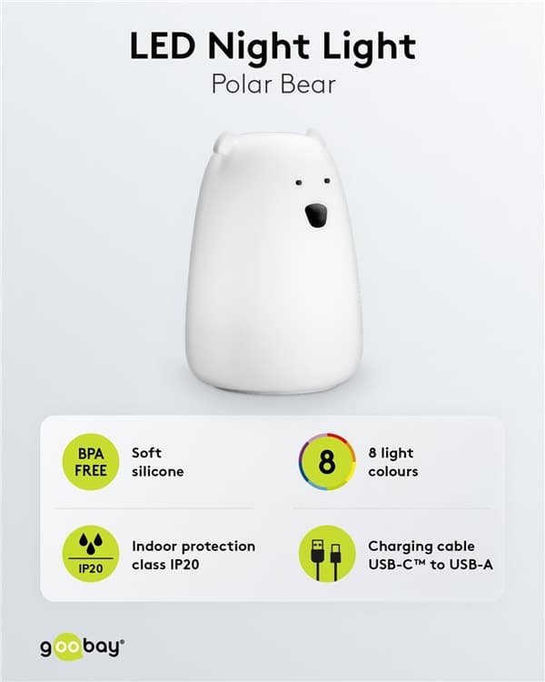 LED-nattlampa "Isbjörn"