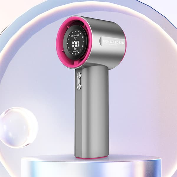 Bærbar højhastigheds vortex-ventilator med 100-trins justering og digitalt display Silver Silver