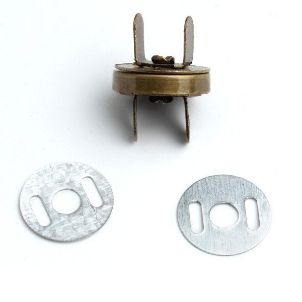 Antikke magnetiske poseknapper i messing, 18 mm (pakke med 10) Bronze