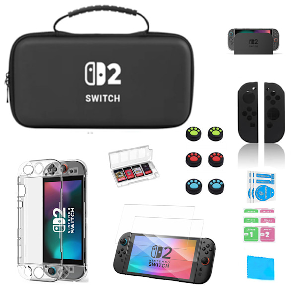 Premium Nintendo Switch 2-etui og opbevaringstaske til tilbehør