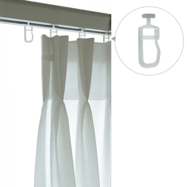 Glidkrokar för gardinskena 50 st White White