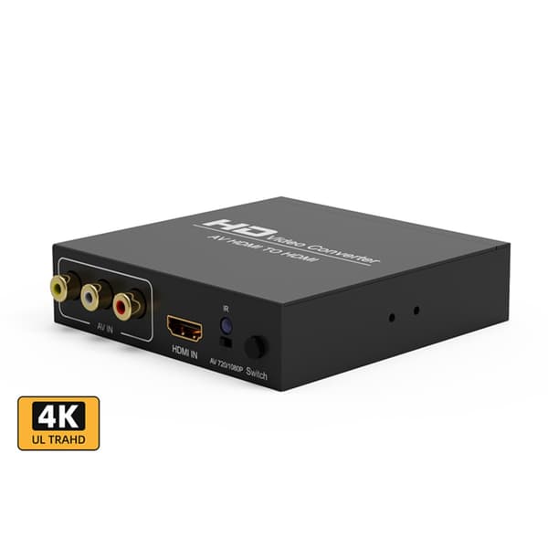 AV HDMI til HDMI CVBS Videokonverter – 2 i 1 Switch med 4K Support, kompatibel med diverse enheder