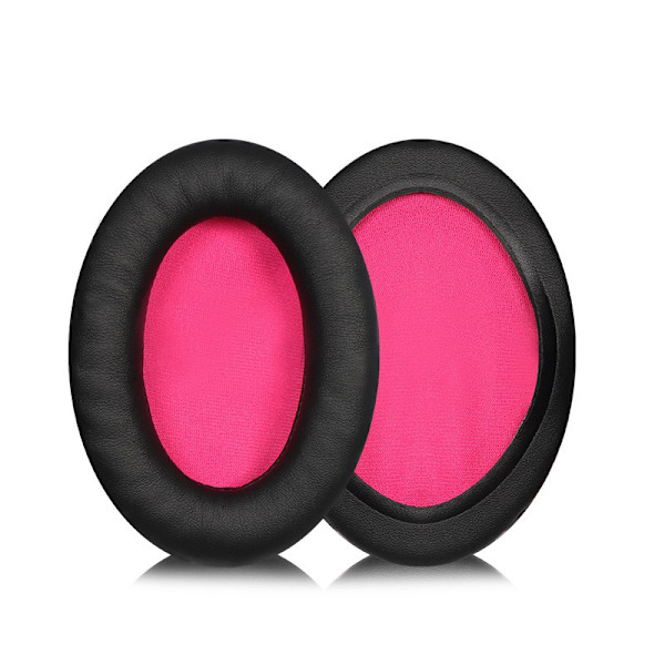 Utbytesöronkuddar för ASUS ROG Strix Go 2.4 Hörlurar - Svart konstläder med rosa bas