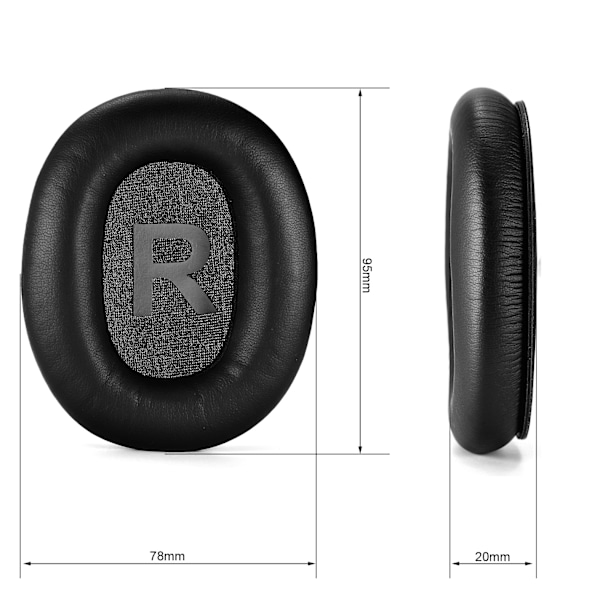 2-pack öronkuddar för Mpow H12 ANC hörlurar - Svart