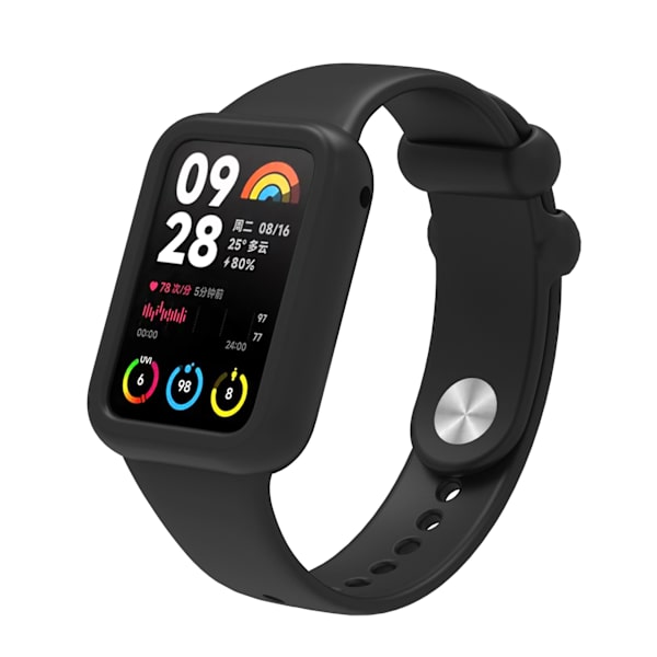 Kellon ranneke ja kotelosarja Xiaomi Mi Band 8 Prolle Musta