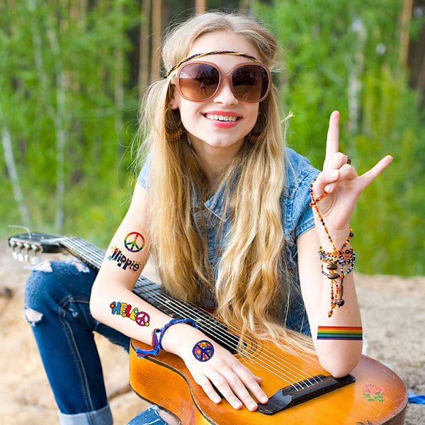 Hippie Tillfälliga Tatueringar (Set med 10) B