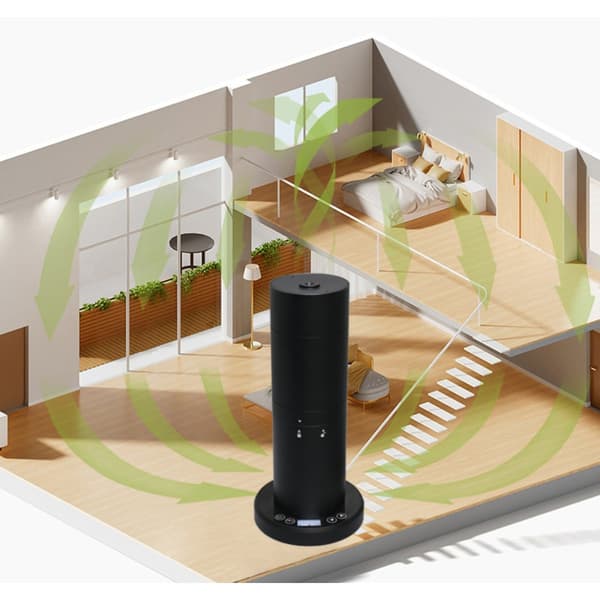 Vertikal essentiel oliediffuser med Bluetooth & WiFi - EU-stik, stor rumduft, kompatibel med Smart Home