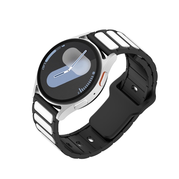 Yleiskäyttöinen ranneke älykellolle Musta + Valkoinen 22 mm