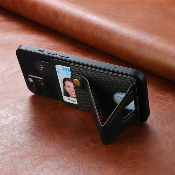 Universal Phone Card Holder Sticker Multi-Angle Stand Multi Card Svart