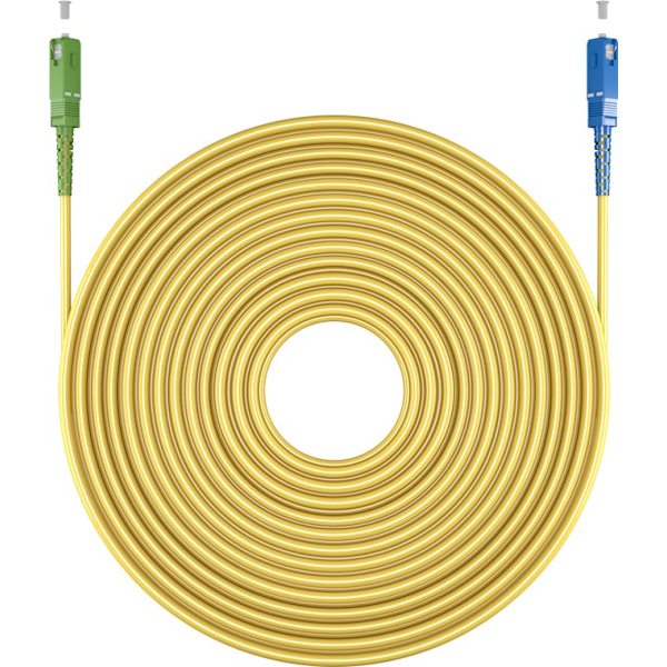 Fiberoptisk kabel (FTTH), Singlemode (OS2) Yellow, gul (Simplex), 25 m