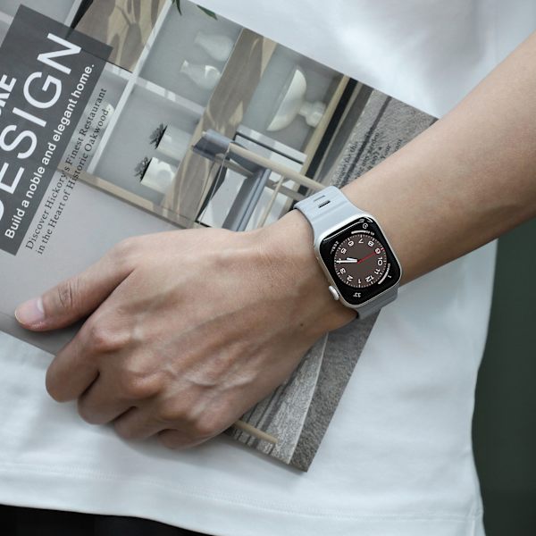 Magnetiskt silikonarmband för Apple Watch - Svart/Orange (38/40/41mm) Grå