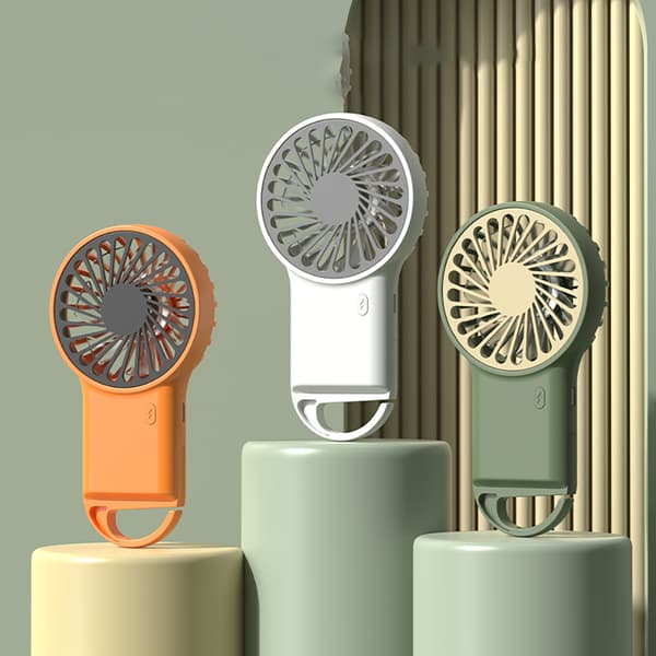 Bærbar foldbar ventilator med karabinhage Orange Orange