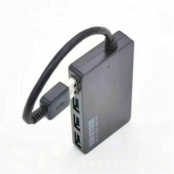 USB 3.0 hub med 4 portar Svart