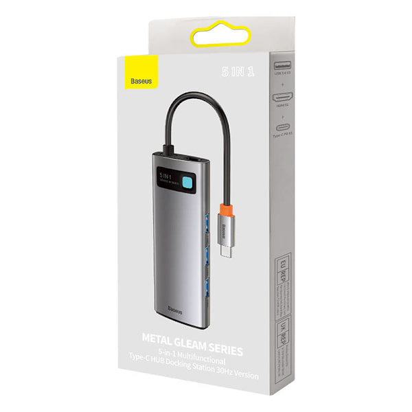 Adapter 5in1 Baseus Hub USB-C till 3x USB 3.0 + HDMI + USB-C PD