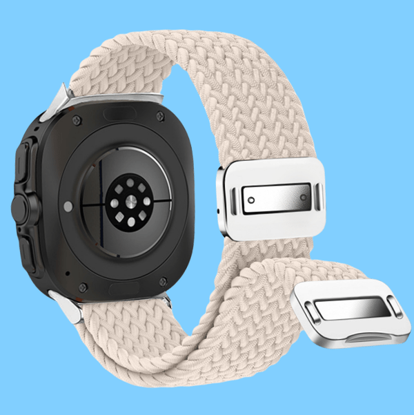 Samsung Watch 7 Ultra Elastic Woven Nylon Strap White White