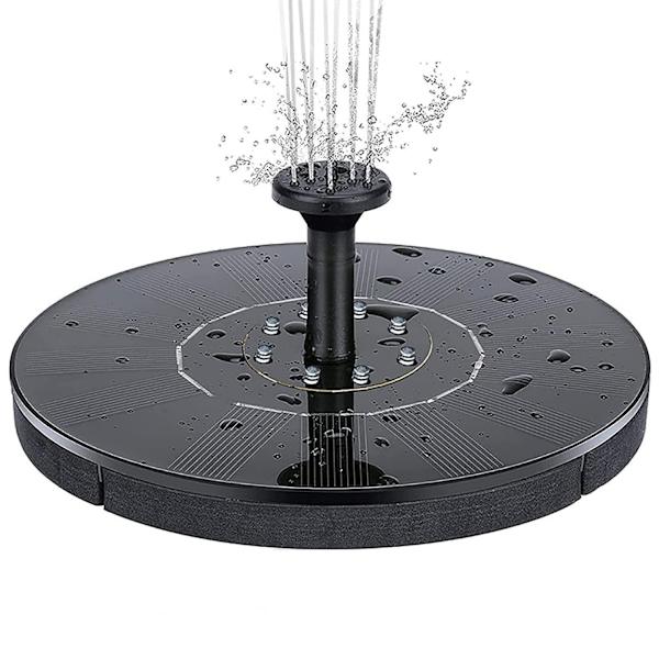 Vattenfontän solcellsdriven 18 cm med vit LED-belysning