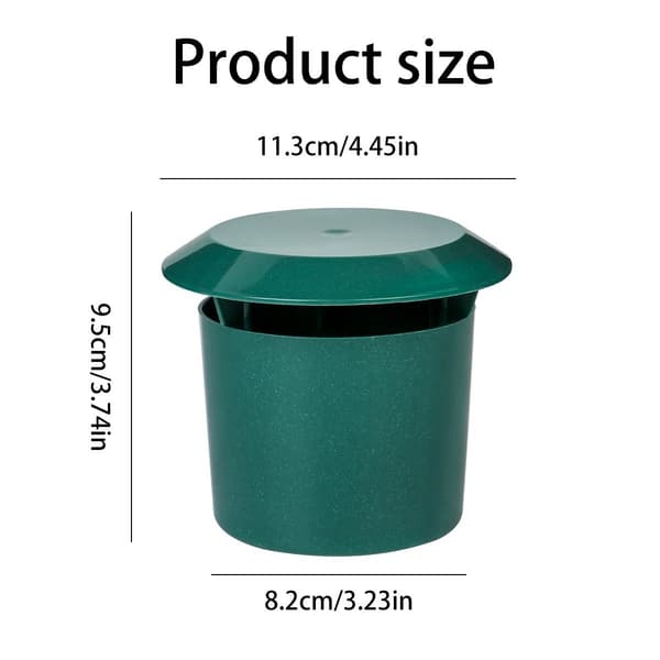 Snigel- och snäckfälla ABS fångst för trädgård för grönsaksland och rabatter, rund säckdesign, grön, 2-pack enkel placering