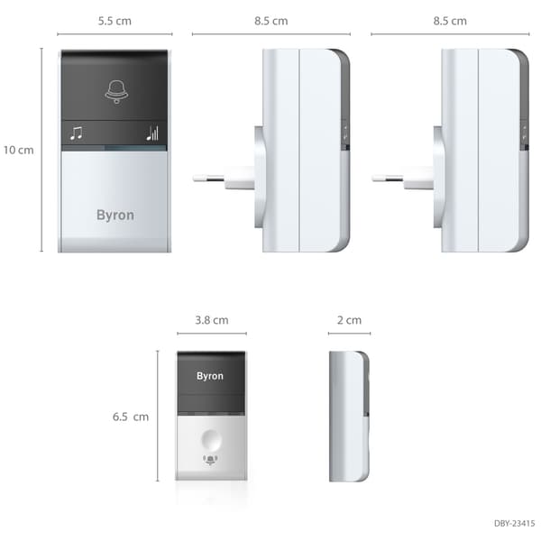 Trådlös dörrklocka Kinetic/x2 Plug-in B415 Svart/Vit